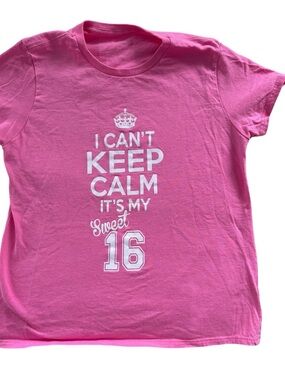Girls' Pink "I Can't Keep Calm It's My Sweet 16" Graphic Tee